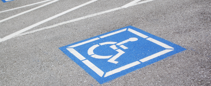 A disabled parking space